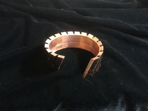 Copper Cuff Bracelet Mid Century Modernist By Renoir Gem