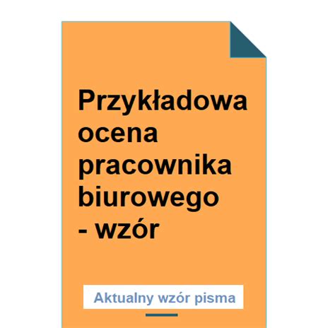 Przykładowa Ocena Pracownika Biurowego Wzór POBIERZ