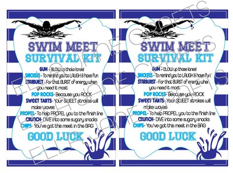 Swim Team Survival Kit, Swim Team Gifts, Swim Meet Gifts, Swim Team Kit ...