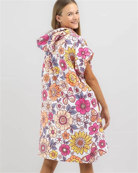 Topanga Girls Bouquet Hooded Towel In Floral Free Shipping And Easy Returns City Beach