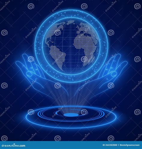 Technological Ecology Concept With Hologram Holographic Globe With