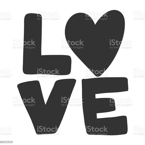 Love Vector Hand Drawn Illustration Sticker With Cartoon Lettering Good