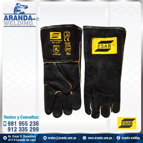 GUANTES DE SOLDADUR NEGRO ESAB ARANDA WELDING Premium Welding