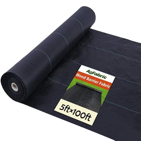 Agfabric 5 Ft X 100 Ft Black Heavy Duty Landscape Fabric Pro Commercial Weed Barrier