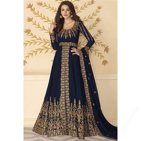 New Arrival Navy Blue Anarkali Suit With Stone Work LSTV119044