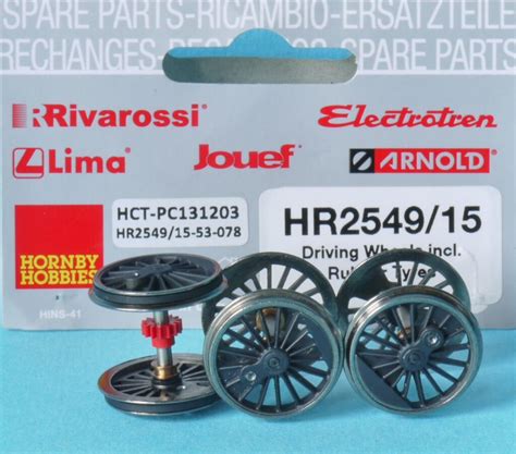 HR2549 15 Hornby Rivarossi Driving Wheels With Tyres For DRB Series E