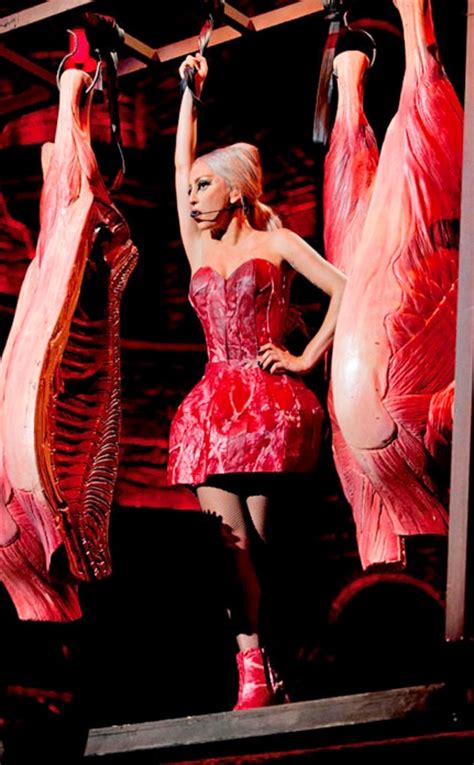 Lady Gagas New Meat Dress Sexy Skirt Steak Or Lukewarm Leftovers E Online