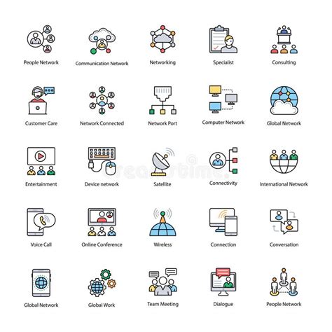 Communication Colored Vector Icons Stock Illustration Illustration Of