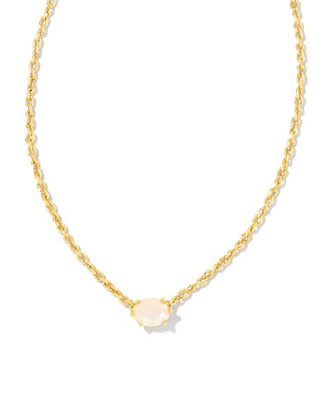 Cailin Gold Pendant Necklace In Champagne Opal Crystal Kendra Scott