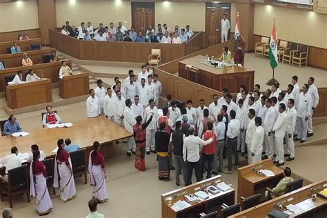 Roman Script Tipra Motha Mlas Stage Protest Walkout Of Tripura Assembly