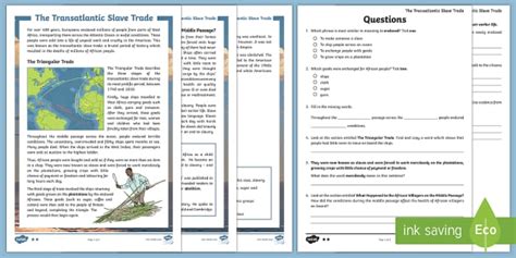 Transatlantic Slave Trade Activity Triangular Trade Route