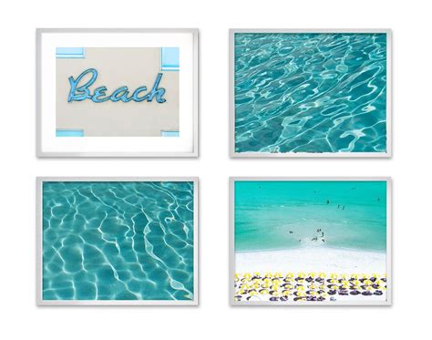 Set of 4 Beach Art Prints and Beach Decor Print Set - Etsy