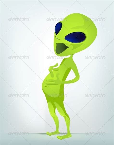 Funny Alien Aliens Funny Alien Vector Character Design