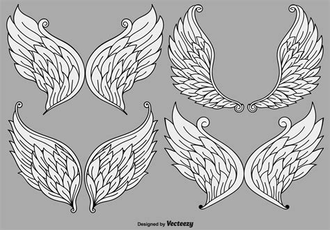 Vector Set Of Cartoon Angel Wings 155992 Vector Art at Vecteezy