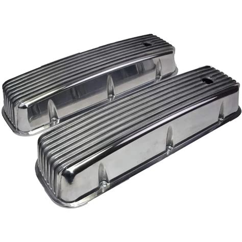 A Team Performance Bbc Big Block Chevy Tall Finned Polished Aluminum Valve Covers 396 427 454