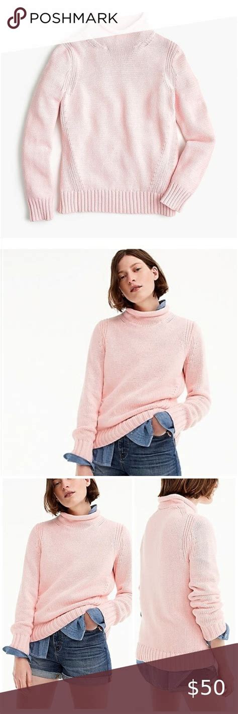 J Crew Pink 1988 Roll Neck Sweater Sz M Roll Neck Sweater Sweaters Roll Neck