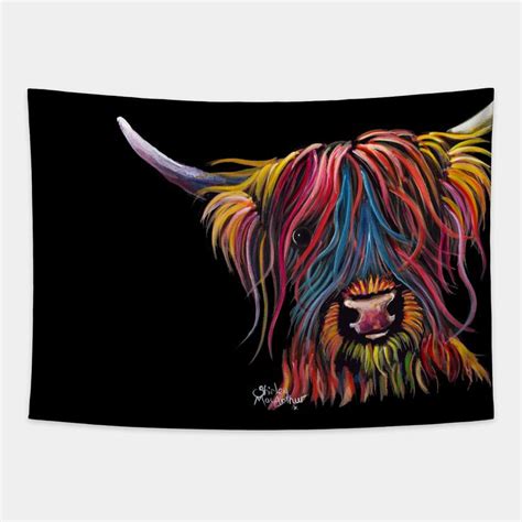 Sweet Pea The Adorable Scottish Hairy Highland Cow Tapestry Highland Cow