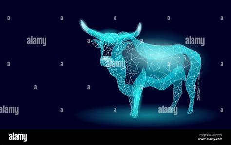 D Bull Finance Strategy Concept Low Poly Bullish Business Forex