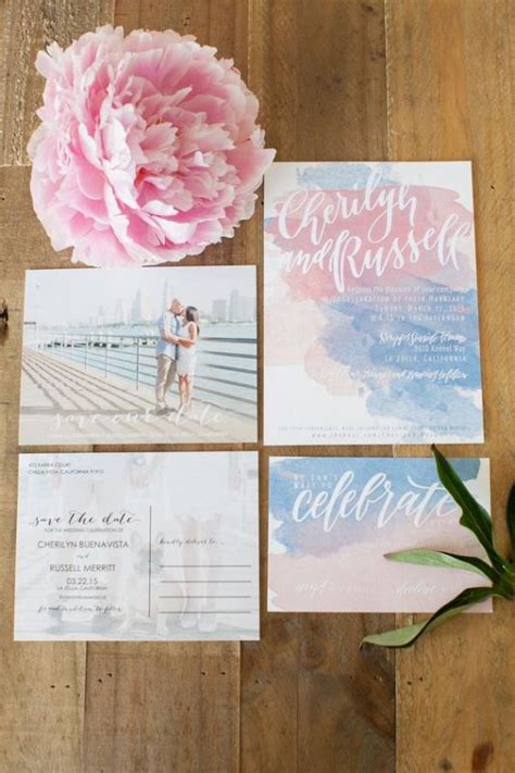 23 Pretty Watercolor Wedding Invitations To Get Inspired - Weddingomania