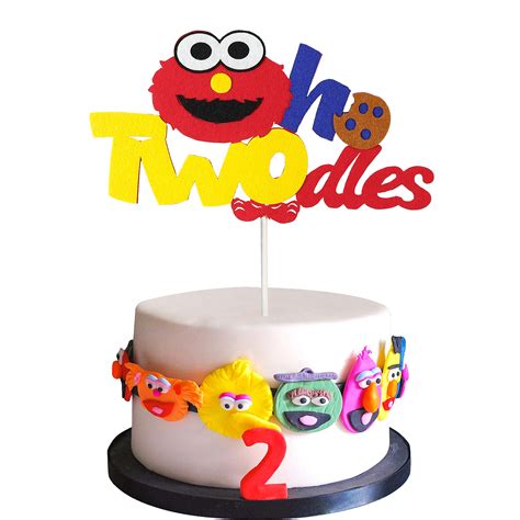 Pantide Sesame Inspired Two Birthday Cake Topper Oh Twodles 2nd