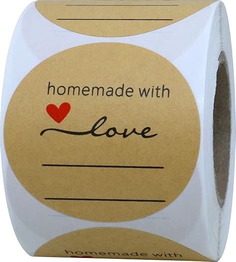 Amazon Hybsk Kraft Homemade With Love Stickers With Lines For