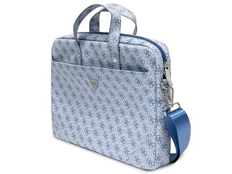 Guess Monogram Triangle Laptop Bag 16 Laptoptas Blauw