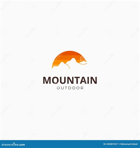 Mountain Sun Logo Design Minimalist Landscape Logo Design Hills