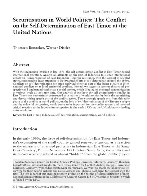 The Conflict in East Timor | PDF | East Timor