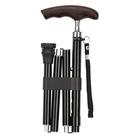 slim neck folding cane  real wood handle essential wellbeing product