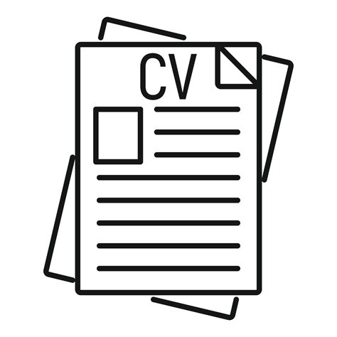 Cv Papers Icon Outline Style Vector Art At Vecteezy