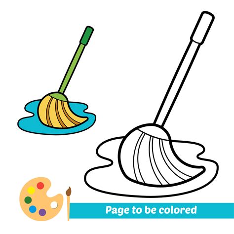 Coloring Book For Kids Mop Vector 5449111 Vector Art At Vecteezy