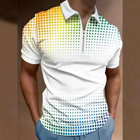 GZWYHT Mens Polo Shirts Mens Shirts Men Summer Casual 3D Printed Blouse