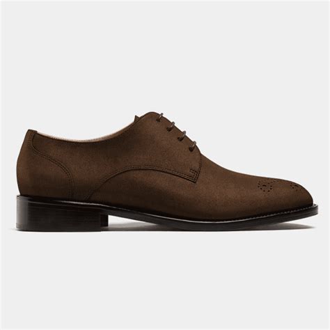 Derby shoes in brown suede