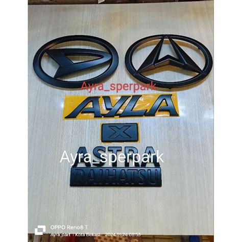 Jual Emblem Tulisan Logo Ayla Lama Tipe X Set Komplit Original Hitam