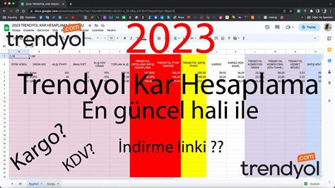 Trendyol Kar Hesaplama YouTube