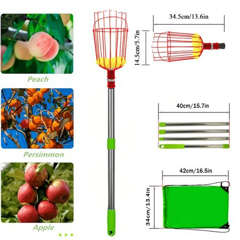 Fruit Picker Extension Poles Adjustable Extendable Picker Pole Tool