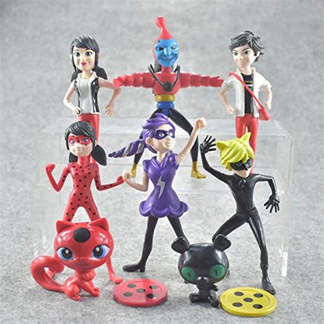 Buy Kinda Inc 8 pcs Ladybug Action Figure - Ladybug and cat Noir ...