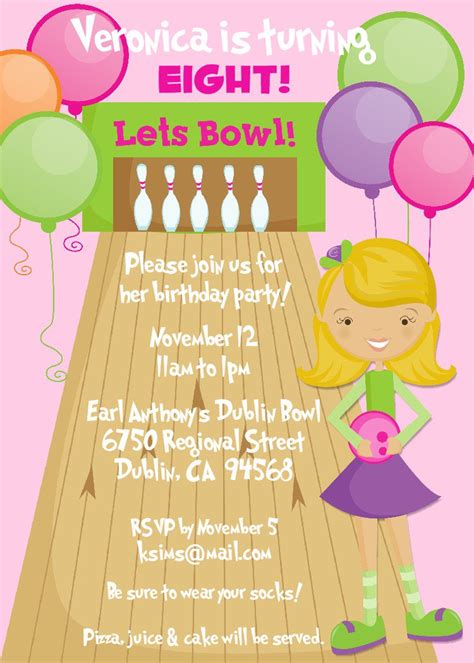 Free Printable Bowling Birthday Party Invitations For Kids