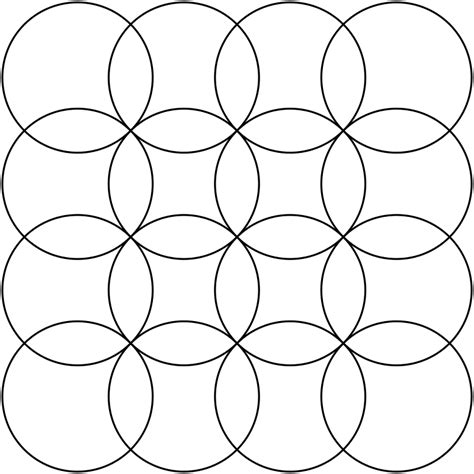 Square overlapping circle grid4.svg Circular Pattern, Grid Pattern ...