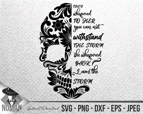 I Am The Storm Half Sugar Skull Svg Cut File For Cricut They Etsy