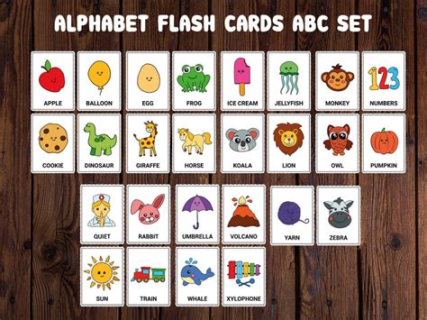 Preschool Alphabet Flash Cards ABC Animal Flash Cards Alphabet | Etsy