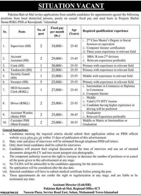 Jobs In Pakistan Bait Ul Mal Th May Galaxy World