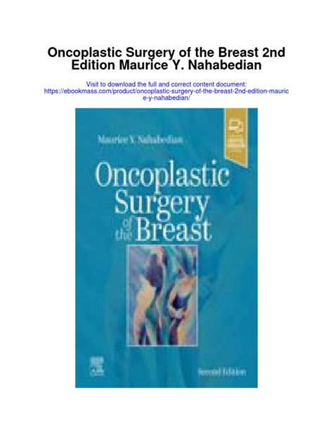 Oncoplastic Surgery of The Breast 2Nd Edition Maurice Y Nahabedian Full ...