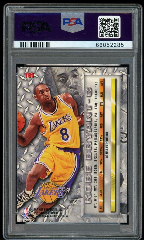 Fleer Metal Basketball Kobe Bryant Rookie Rc Psa Mint Ebay