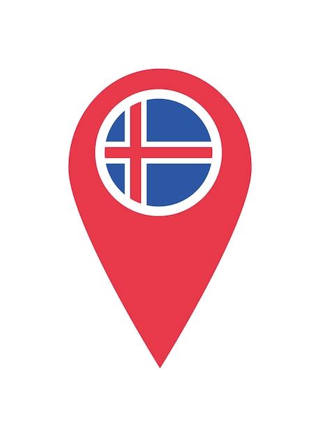 Puntero de ubicación de la bandera de Islandia Vector Gratis