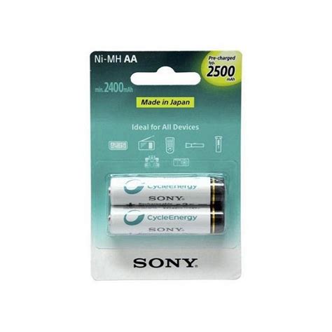 Sony Rechargeable AA Batteries 2500mAH 1 Pair Jacaranta Digitech 2008