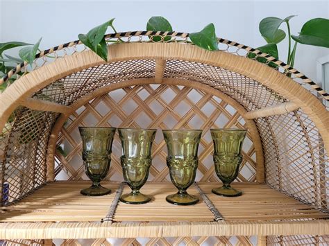 Vintage Set Of Argus Green Fostoria Iced Tea Glasses Set Of 4 Etsy