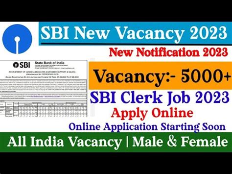 Sbi Bank Clerk New Vacancy Sbi New Recruitment Sbi Bank