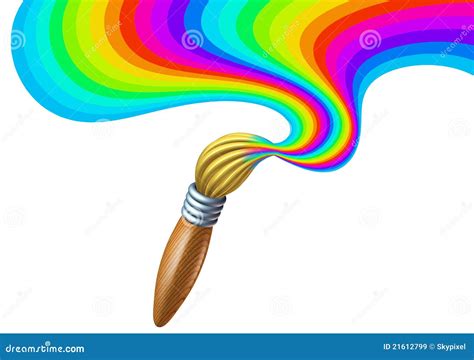 Art Brush With Rainbow Paint Swirl Stock Illustration Illustration Of