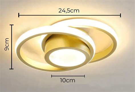 Lumin Ria Redonda Moderna Teto Plafon Sobrepor Dourado Luz